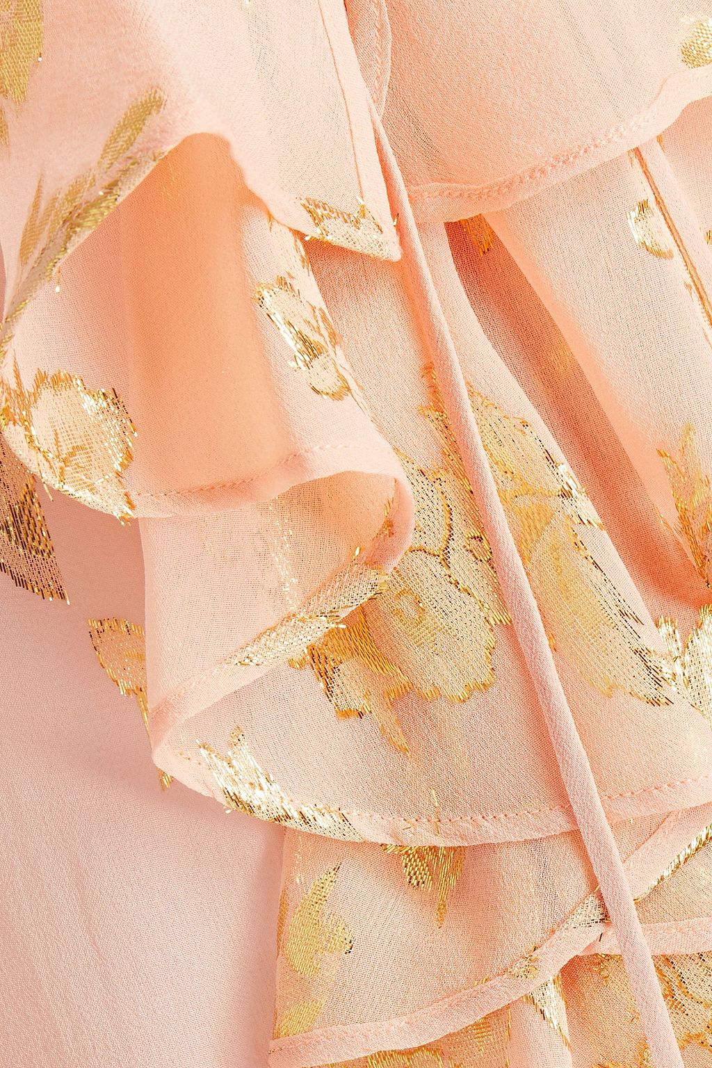 DUNDAS Ruffled fil coupé silk-blend chiffon mini dress