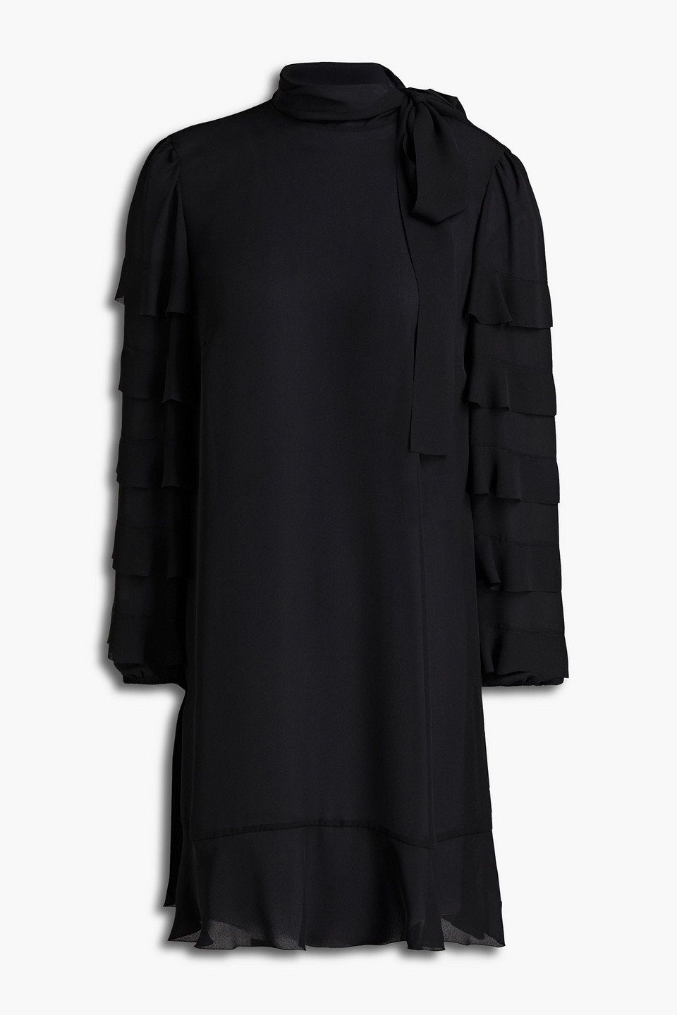 Redvalentino Woman Pussy-bow Crepe Mini Dress Black Size 44