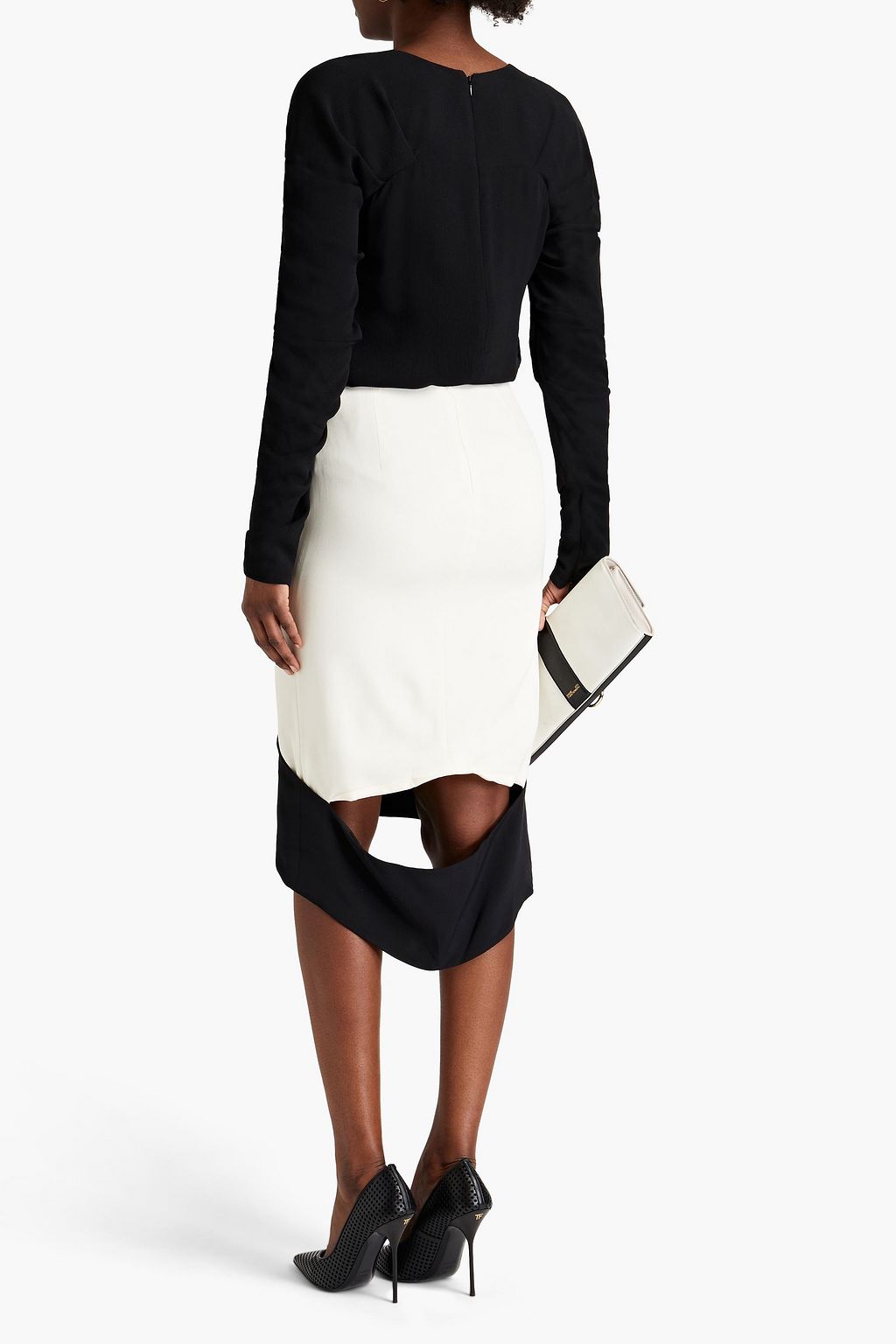 TOM FORD Ruched silk crepe de chine blouse
