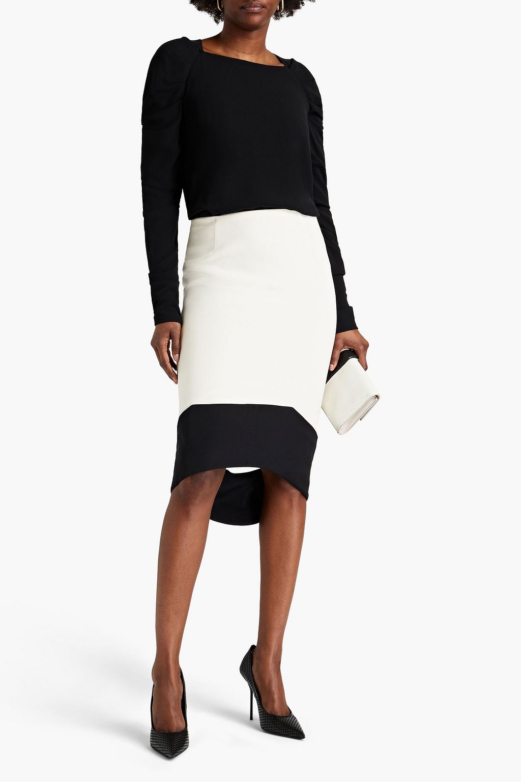 TOM FORD Ruched silk crepe de chine blouse