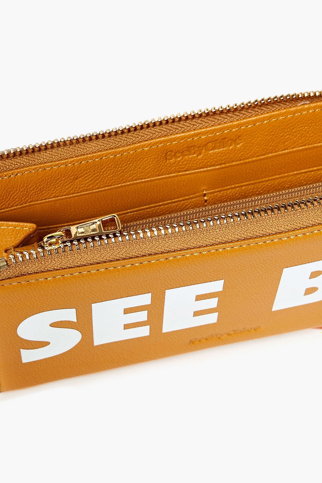SEE BY CHLOÉ Printed pebbled-leather wallet