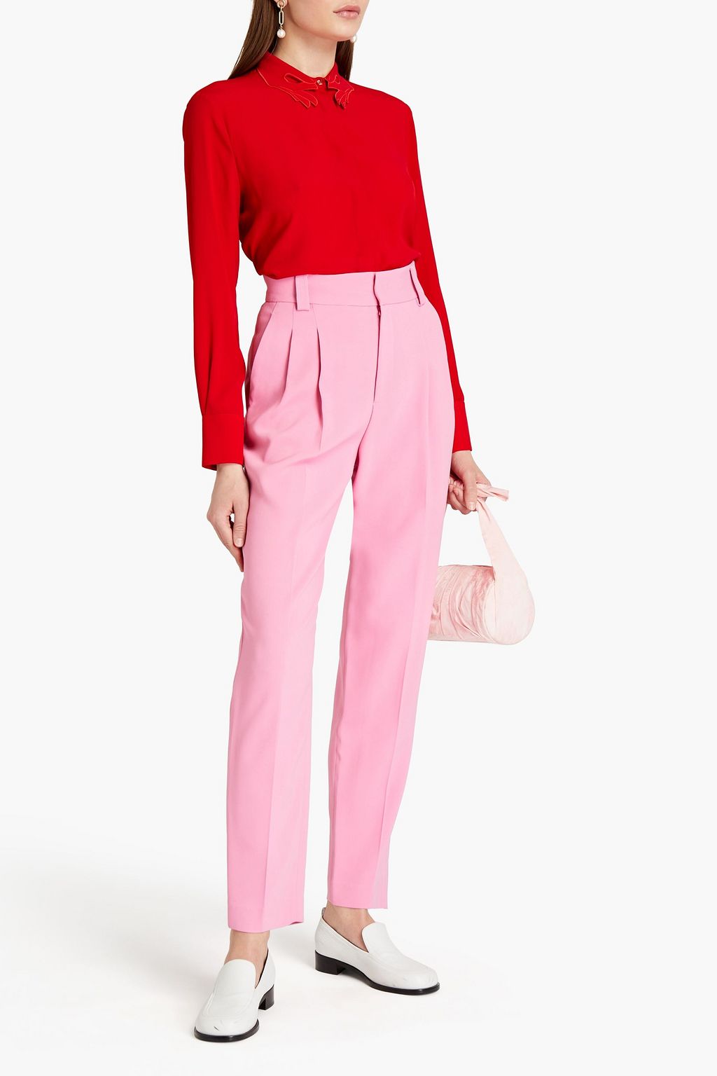 VIVETTA Embroidered crepe de chine shirt