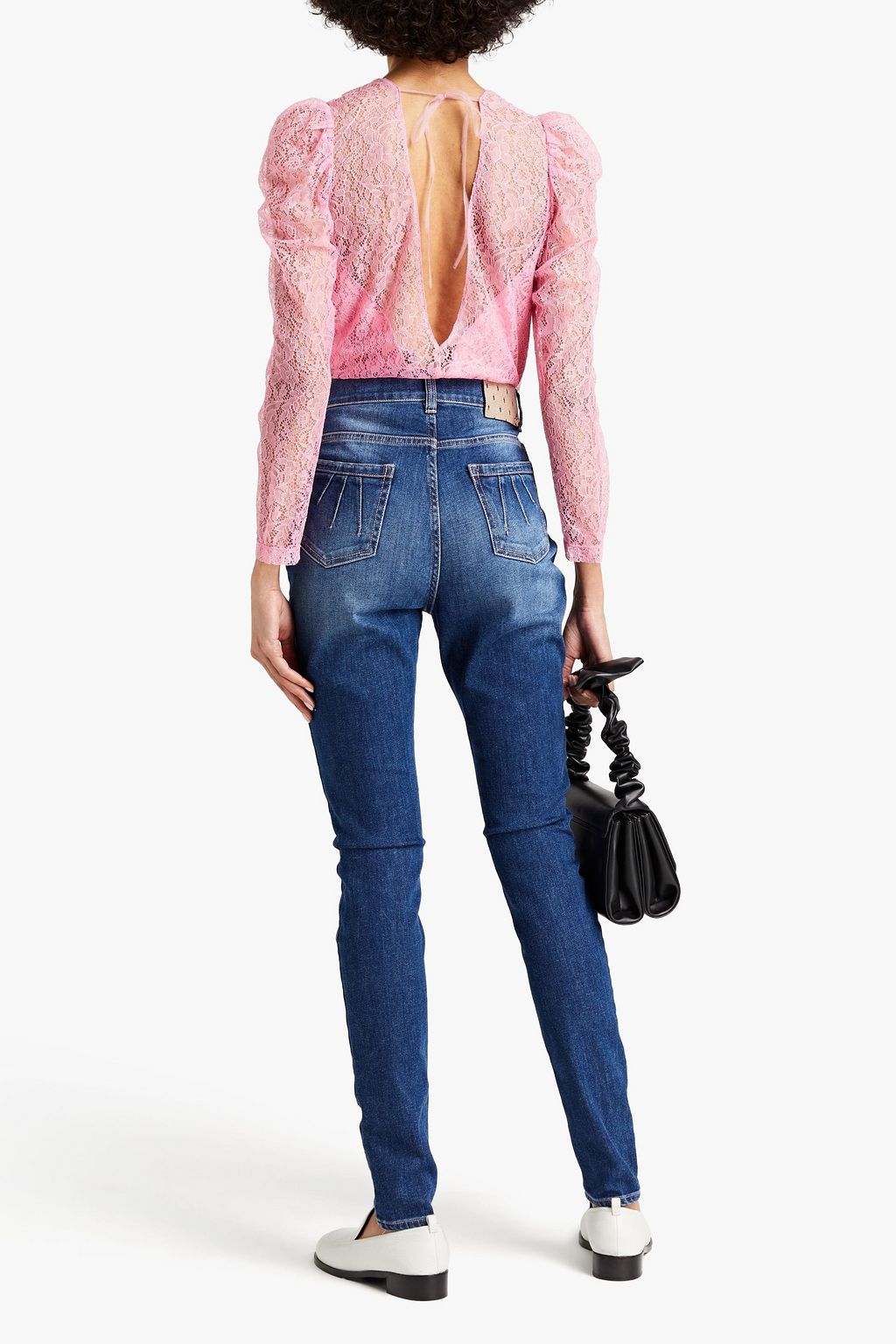 REDVALENTINO Faded high-rise skinny jeans