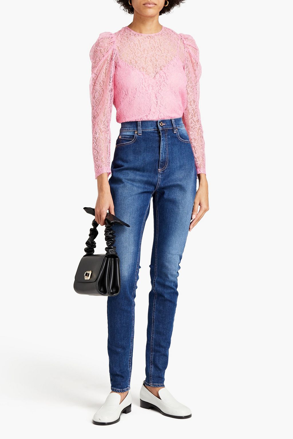REDVALENTINO Faded high-rise skinny jeans