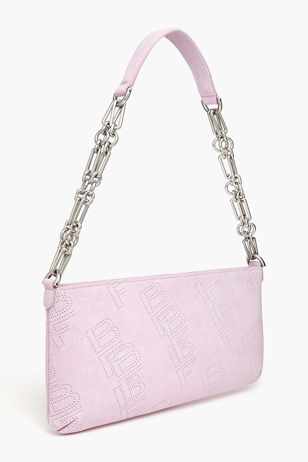 BY FAR Holly Schultertasche aus perforiertem Veloursleder