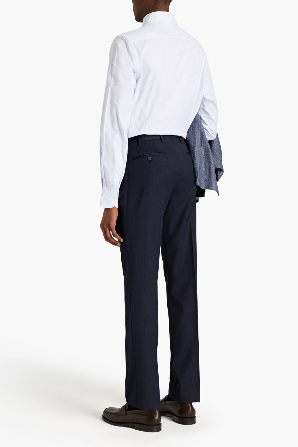 CORNELIANI Mélange wool-twill pants