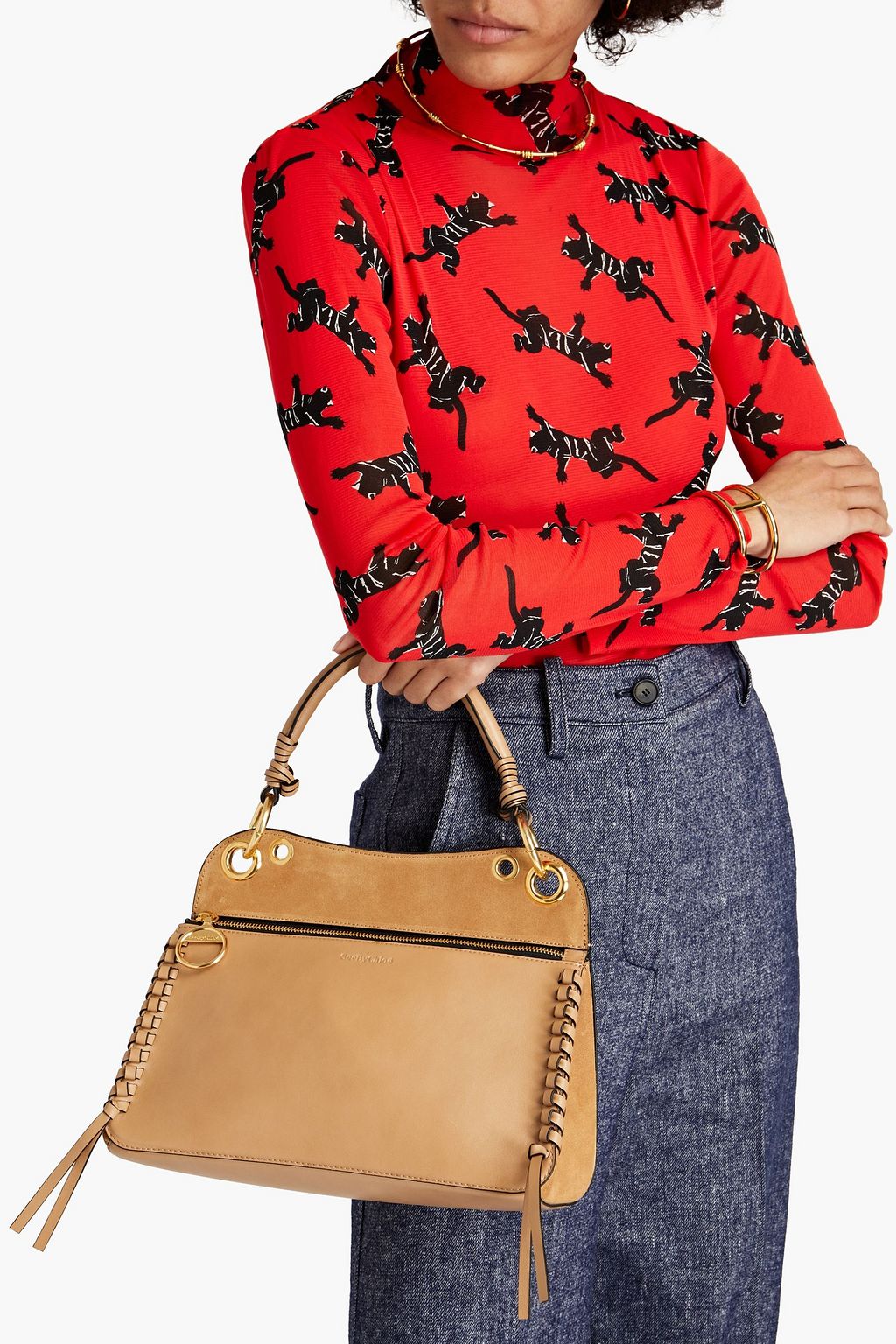 SEE BY CHLOÉ Tilda leather and suede shoulder bag