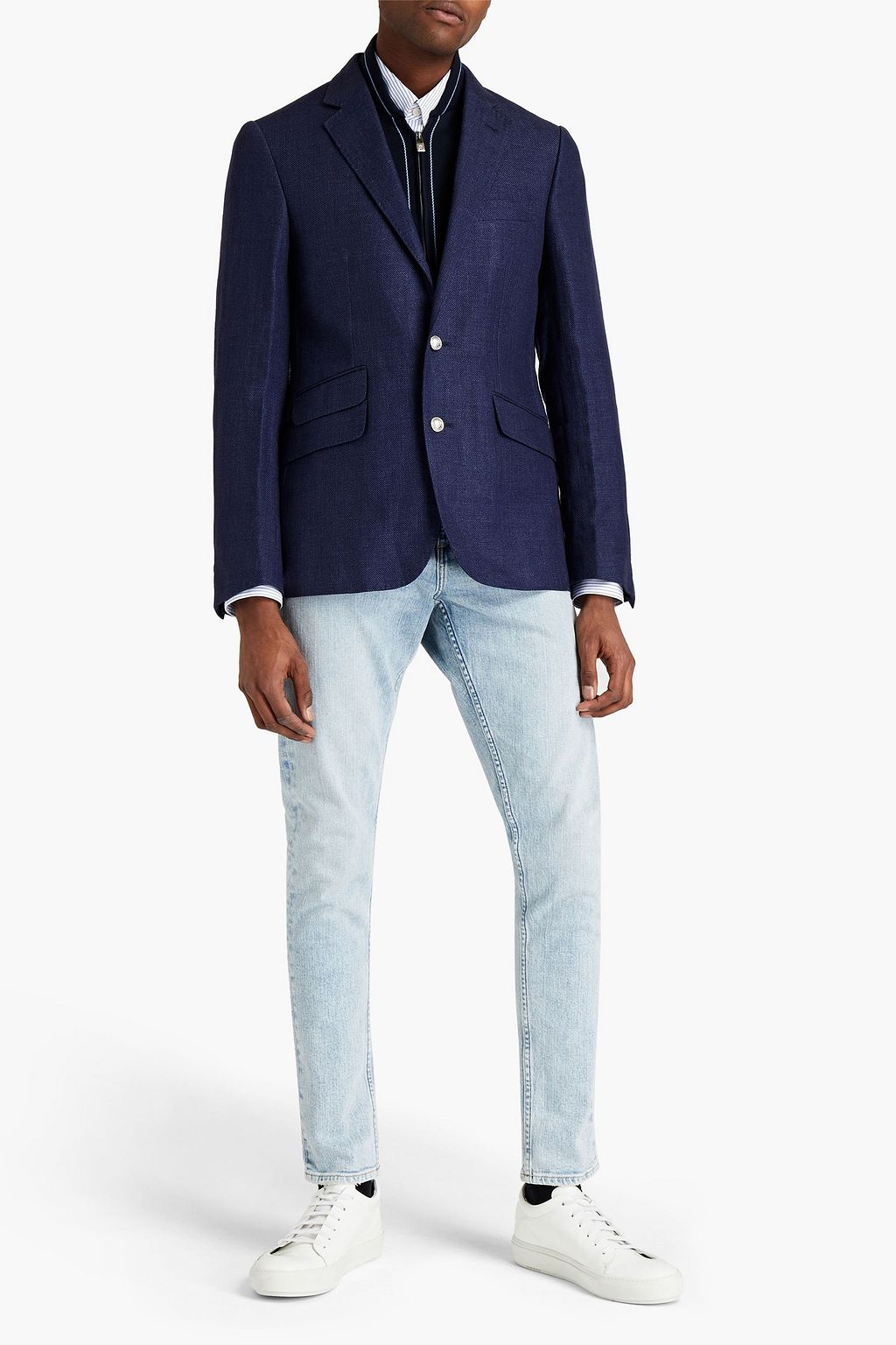 CORNELIANI ID Linen and wool-blend canvas blazer