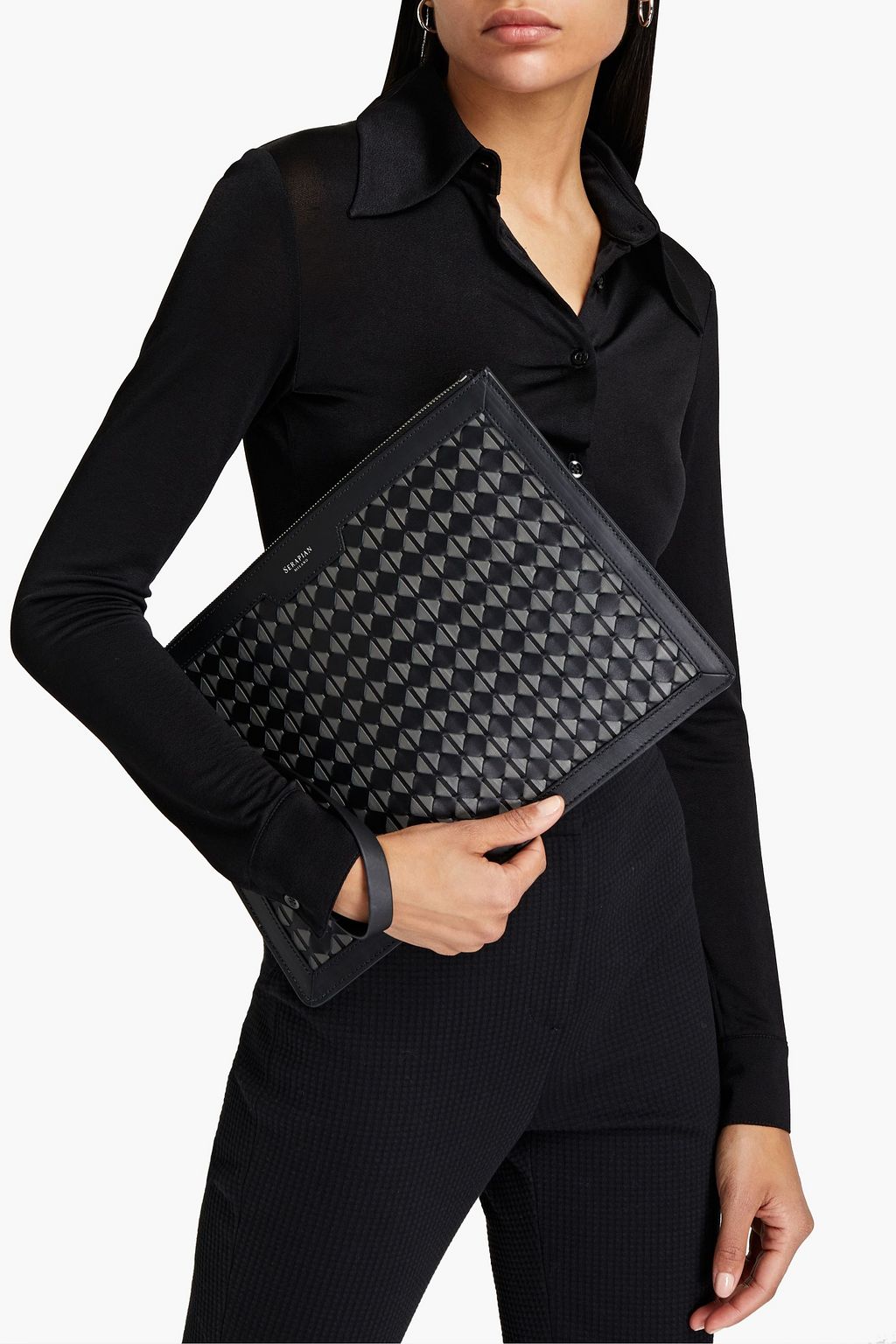 SERAPIAN Mosaico leather pouch