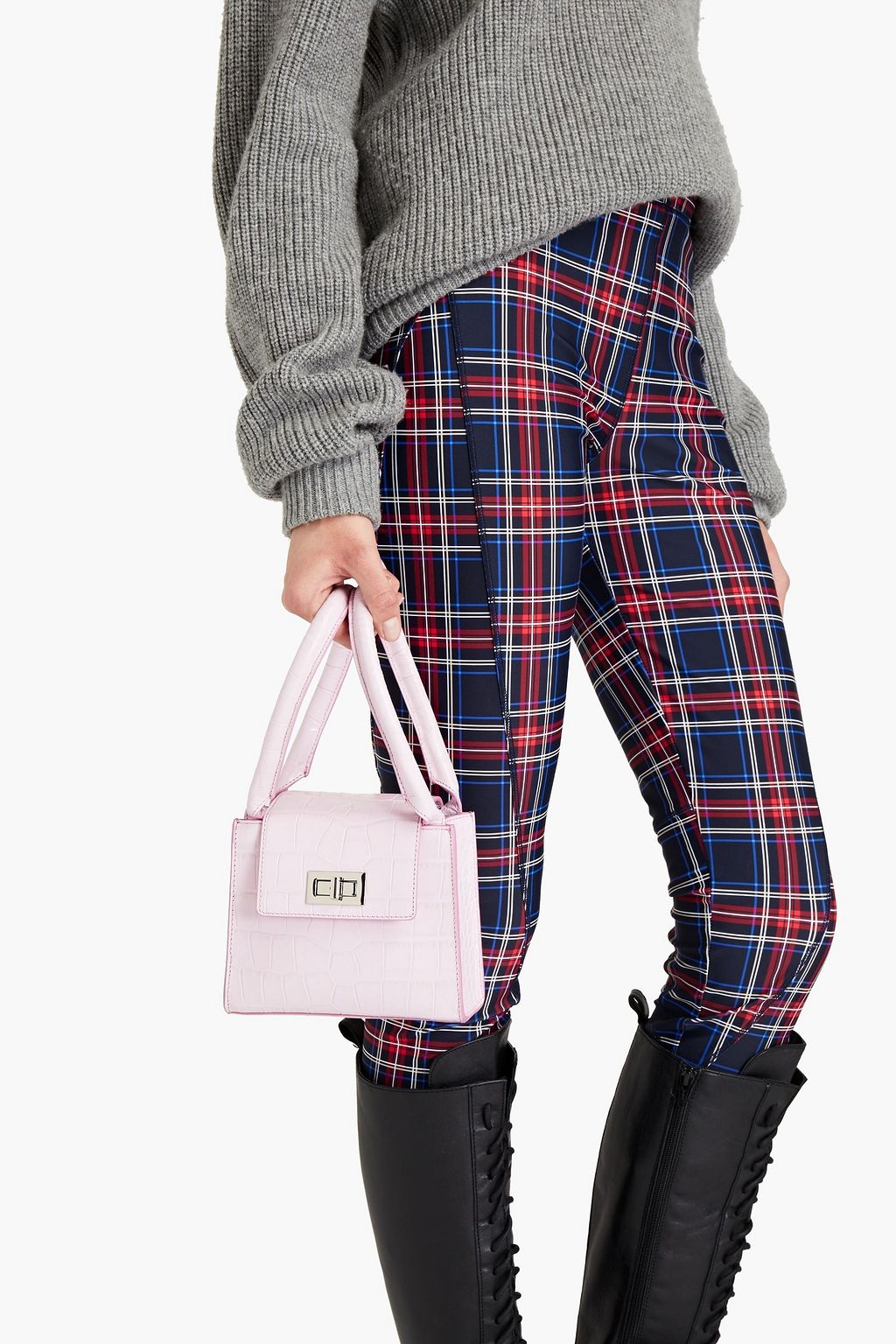 BY FAR Sabrina croc-effect leather tote