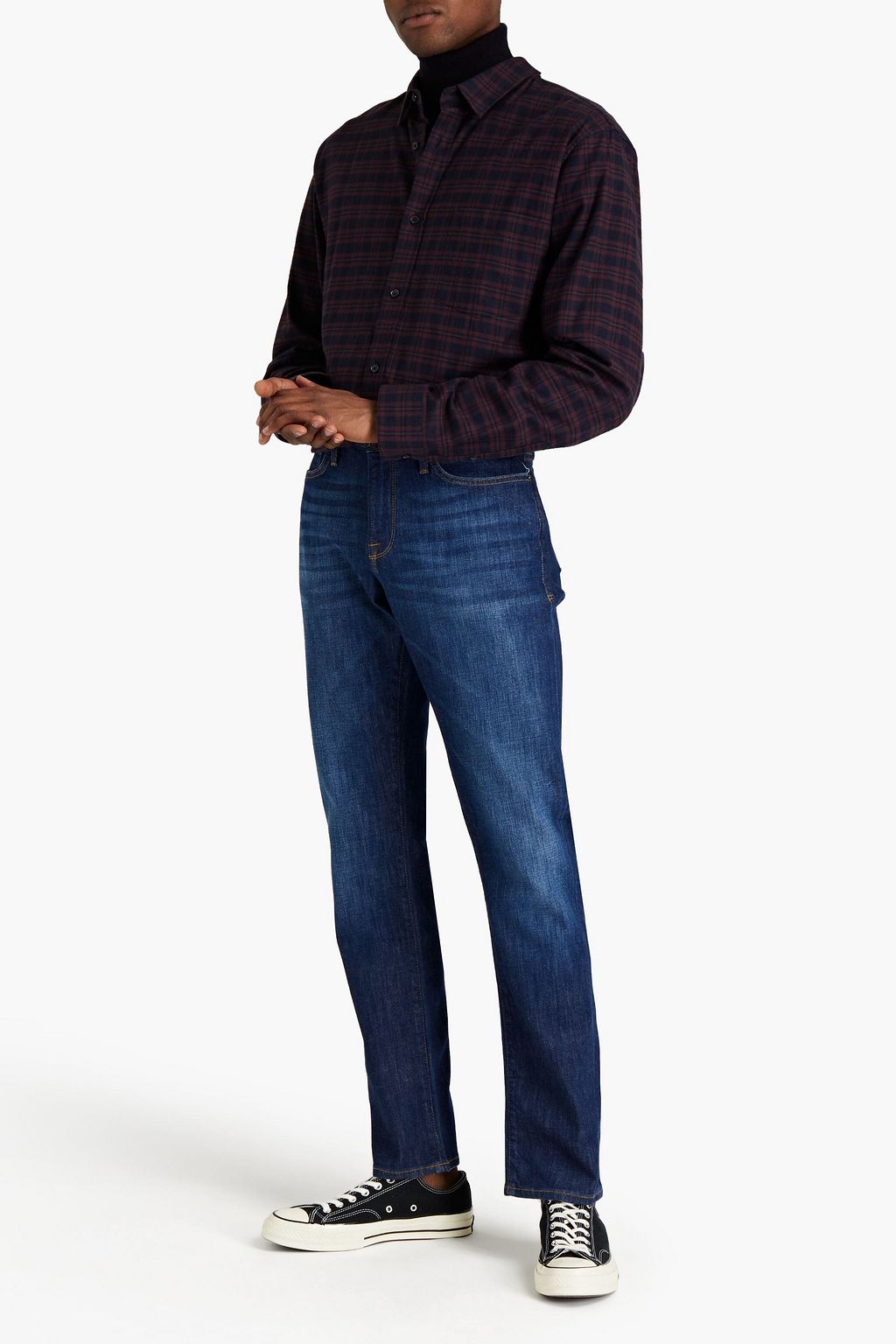 FRAME Slim-fit faded distressed denim jeans