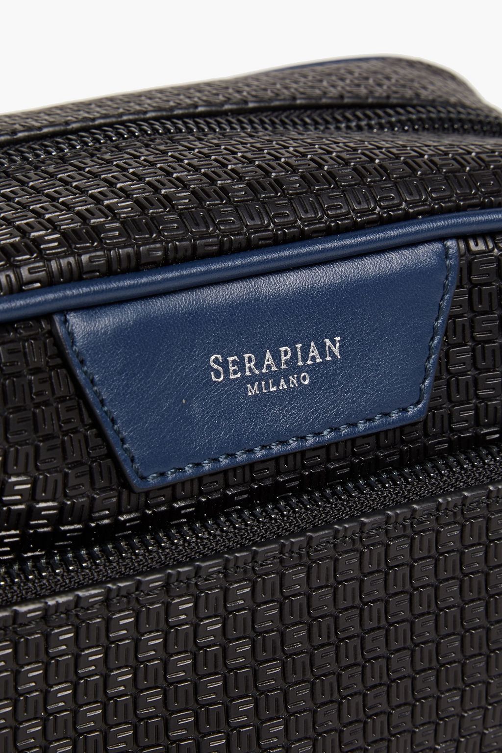 SERAPIAN Embossed leather wash bag