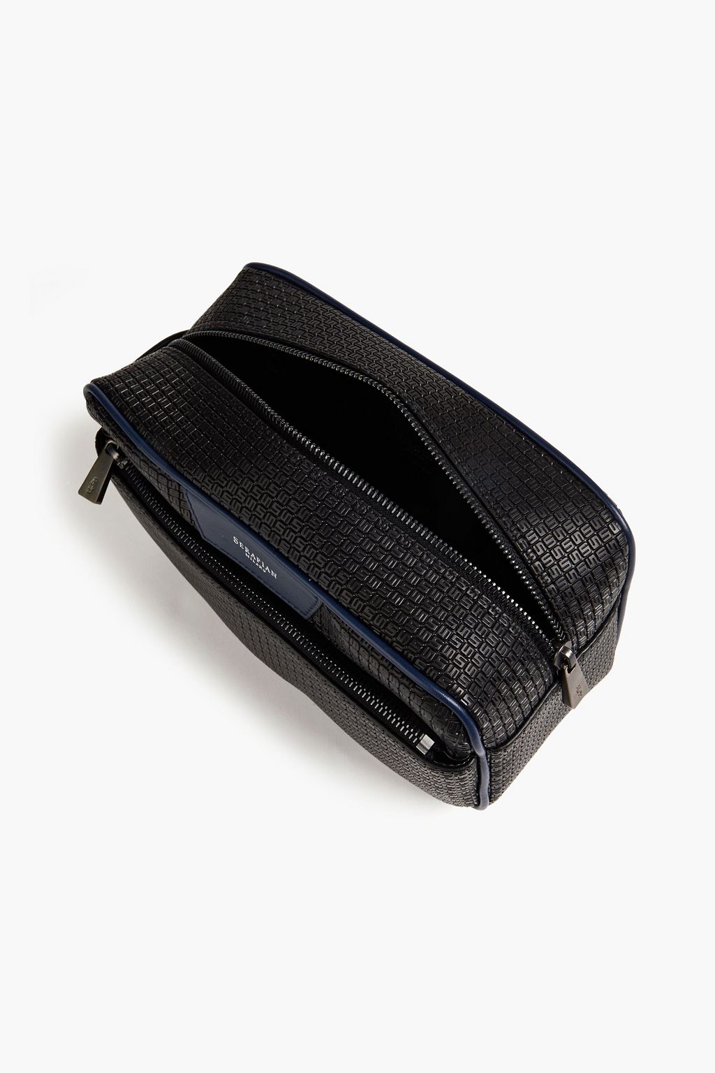 SERAPIAN Embossed leather wash bag