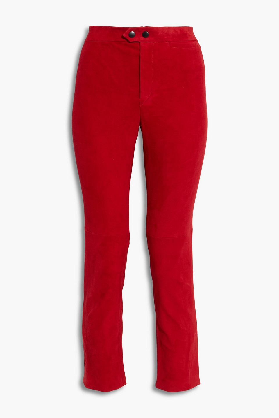 Isabel Marant Mofira Cropped Suede Slim-leg Pants In Red