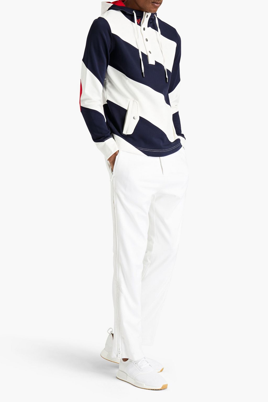 PERFECT MOMENT Mojo striped French cotton-terry hoodie