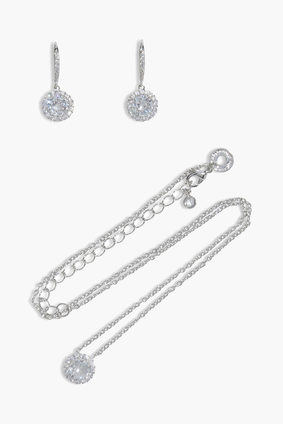 CZ by KENNETH JAY LANE Silver-tone crystal necklace and earrings set