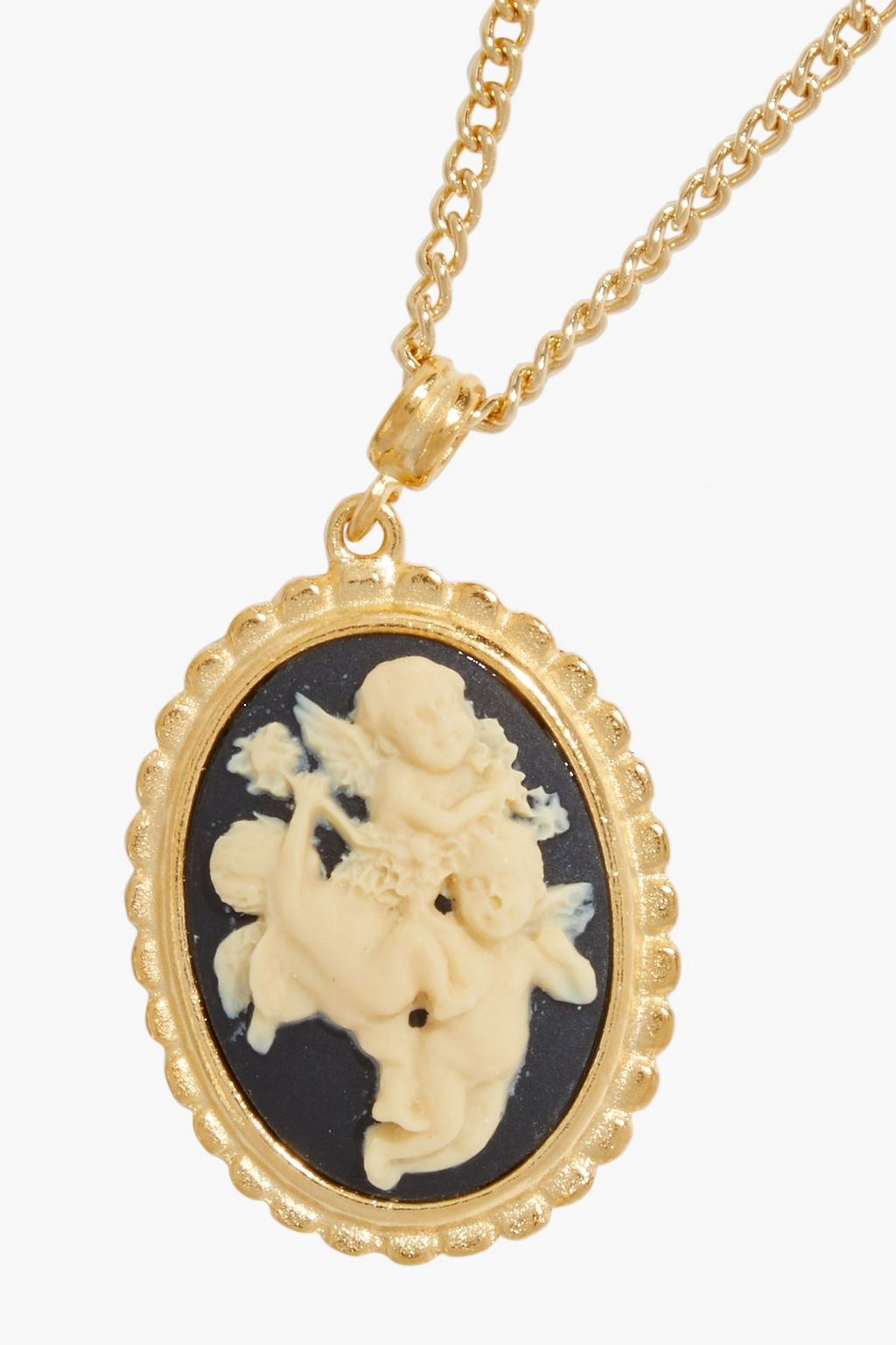 BEN-AMUN 24-karat gold-plated cameo necklace