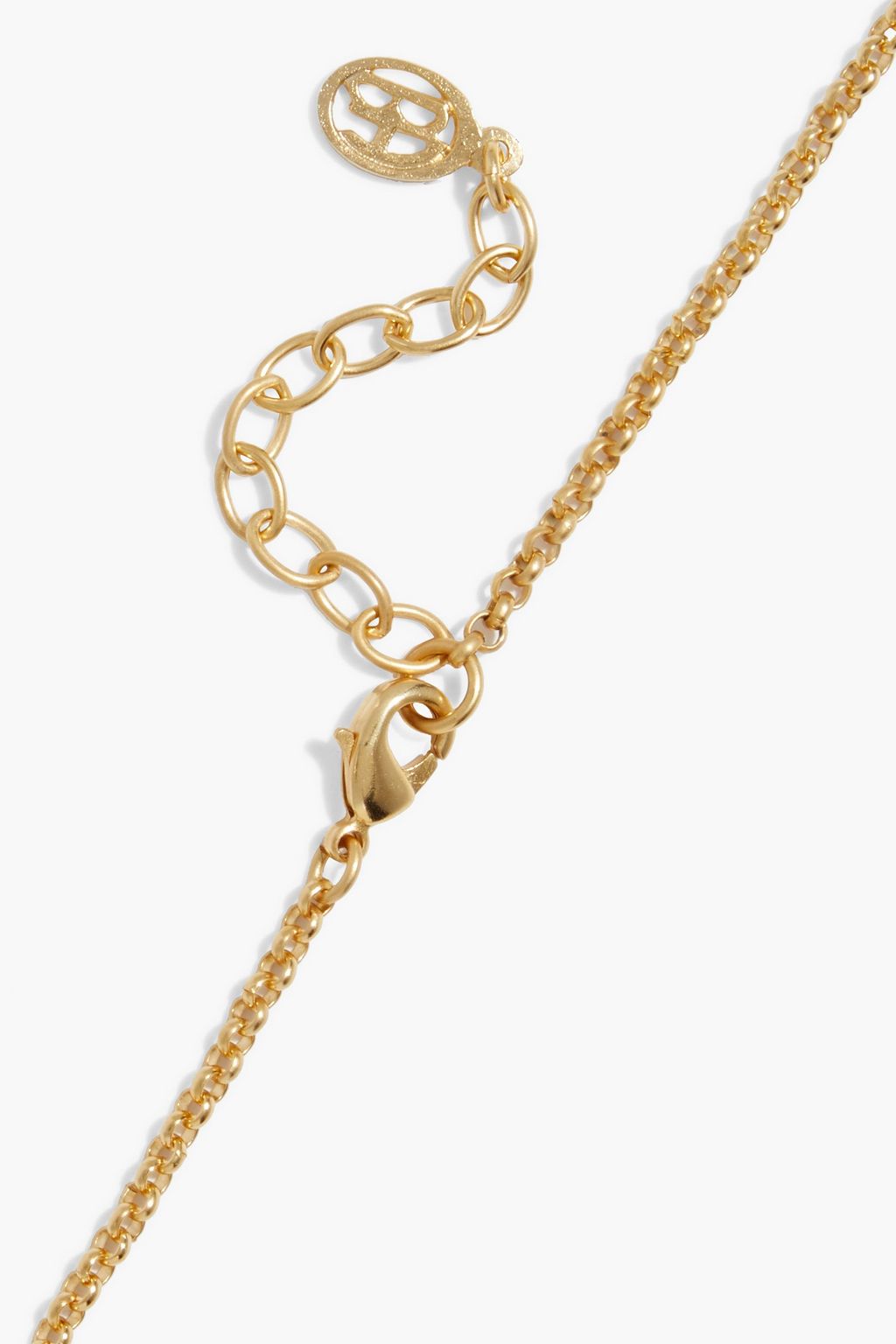 BEN-AMUN 24-karat gold-plated, faux pearl and crystal cameo necklace
