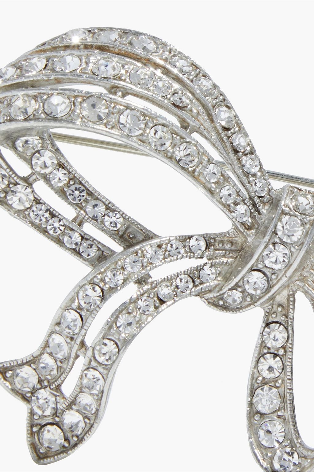 BEN-AMUN Crystal-embellished silver-tone brooch