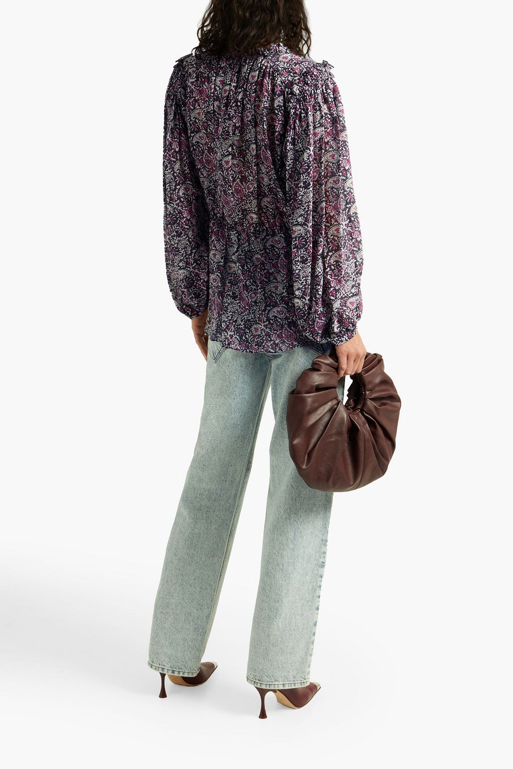 ISABEL MARANT Noon ruffle-trimmed printed silk-georgette blouse