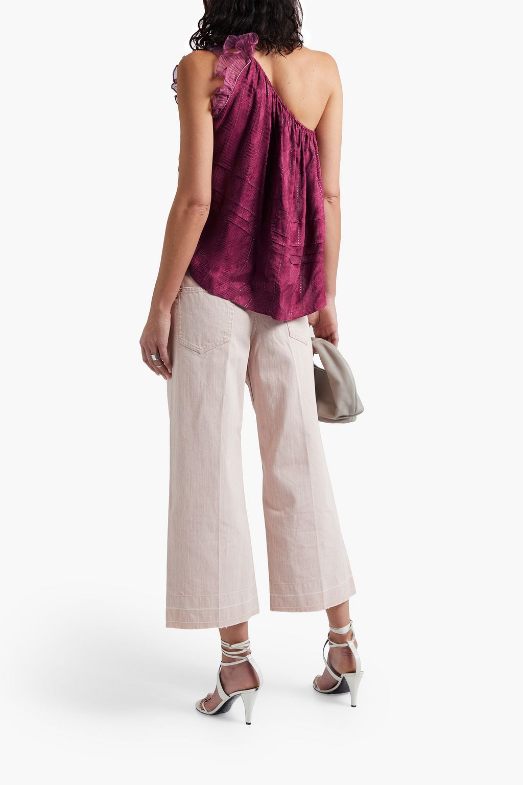ISABEL MARANT Melody one-shoulder metallic floral-jacquard top