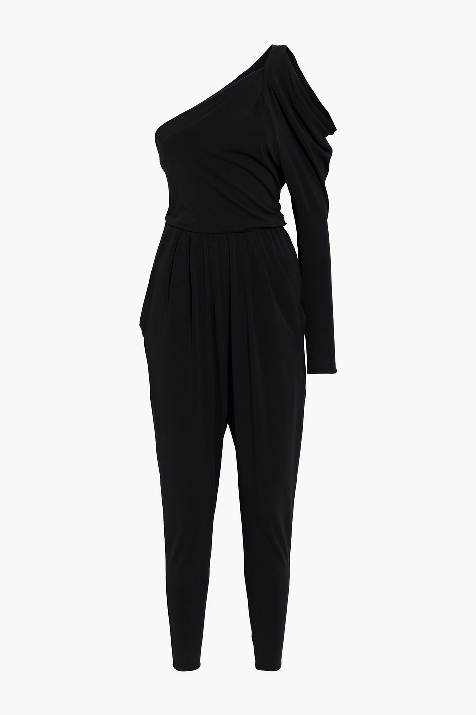 Isabel Marant Malesia One-sleeve Stretch-knit Jumpsuit In Black