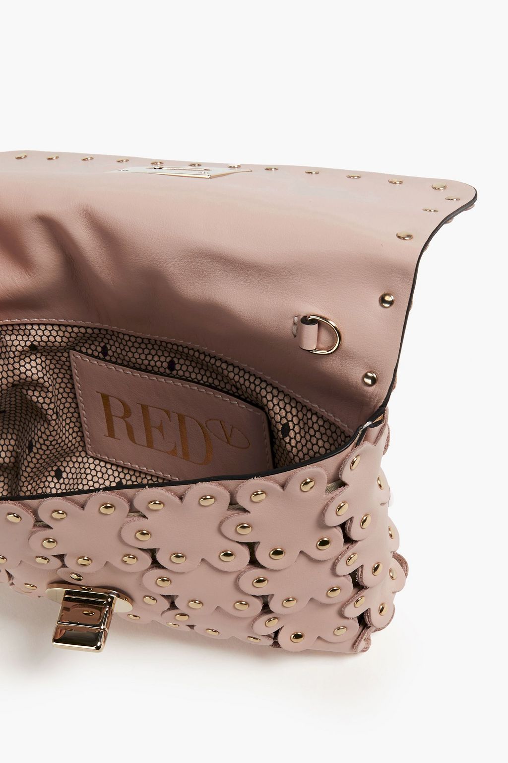 RED(V) Flower Puzzle leather shoulder bag