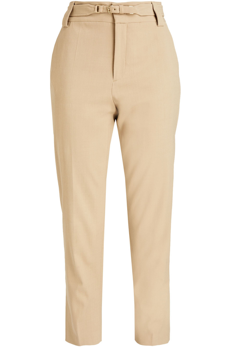 Redvalentino Woman Buckle-detailed Twill Tapered Pants Beige Size 44