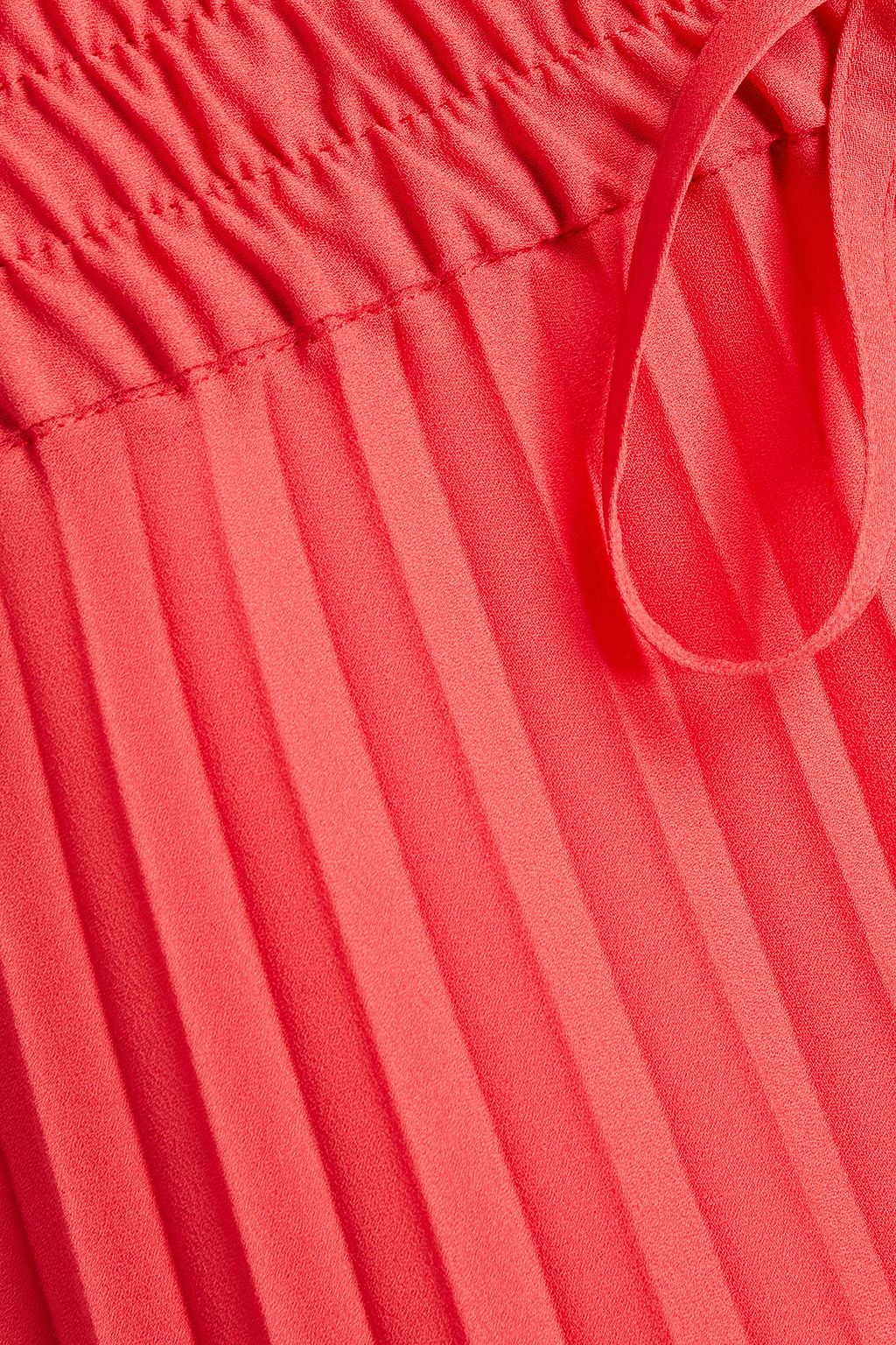 REDVALENTINO Pleated crepe midi skirt