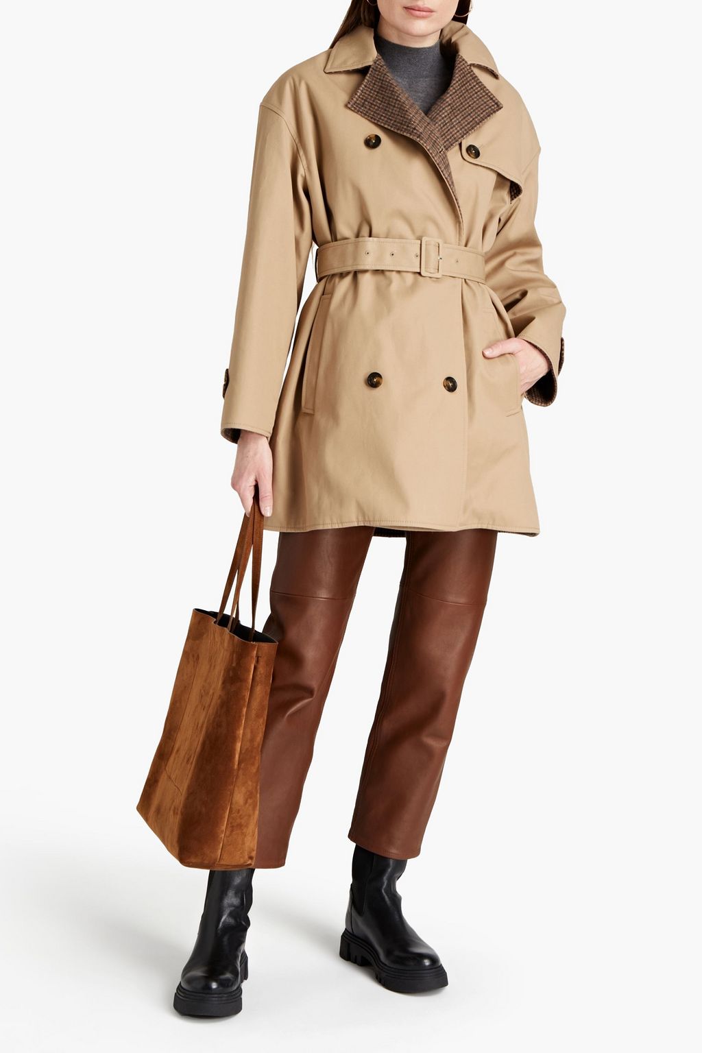 TOD'S Double-breasted gabardine trench coat