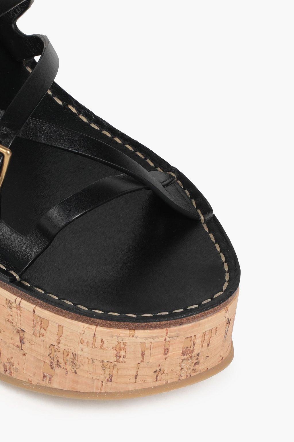 TOD'S レザー プラットフォームサンダル バックル付き