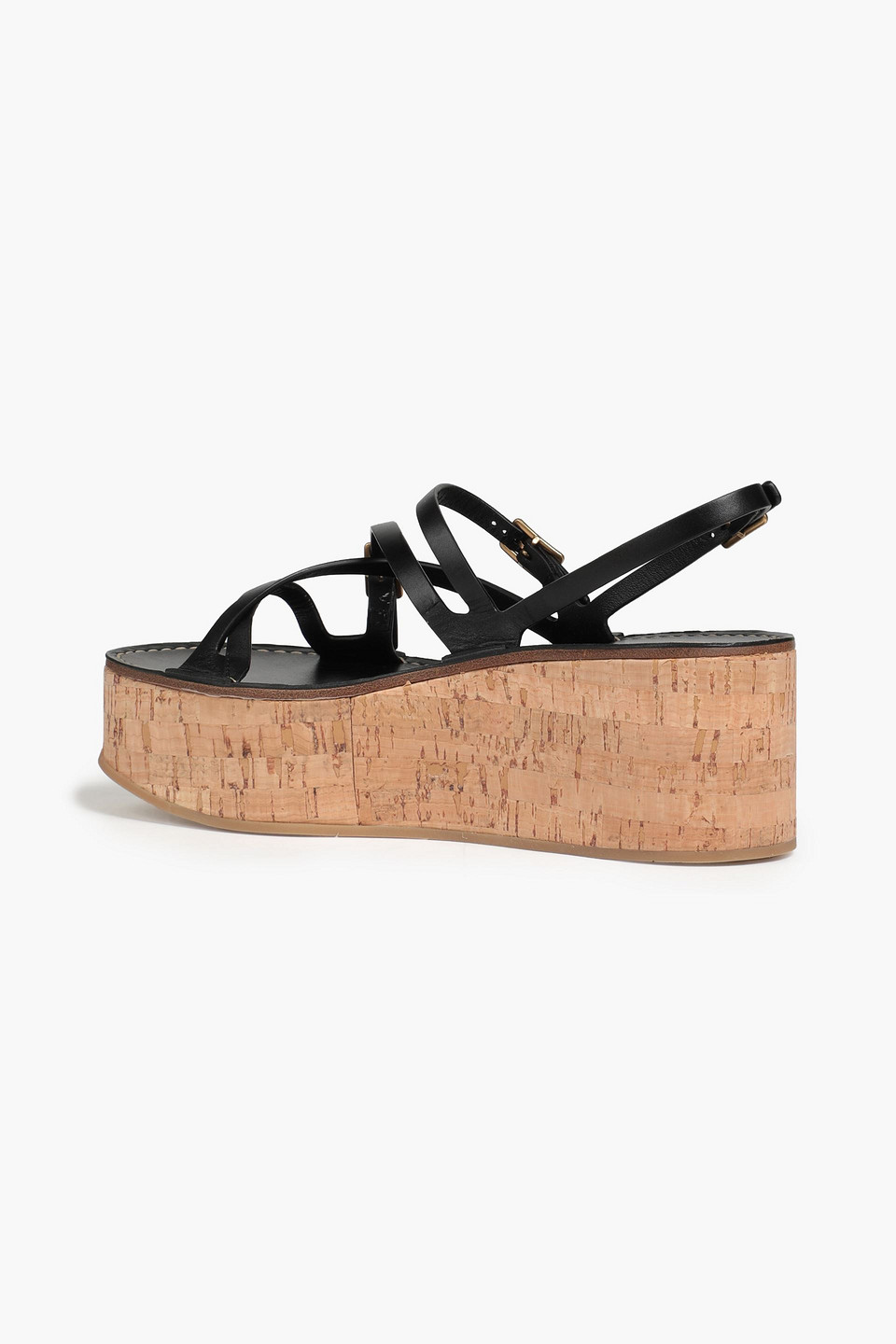 TOD'S BUCKLED LEATHER PLATFORM SANDALS 3074457345636994237