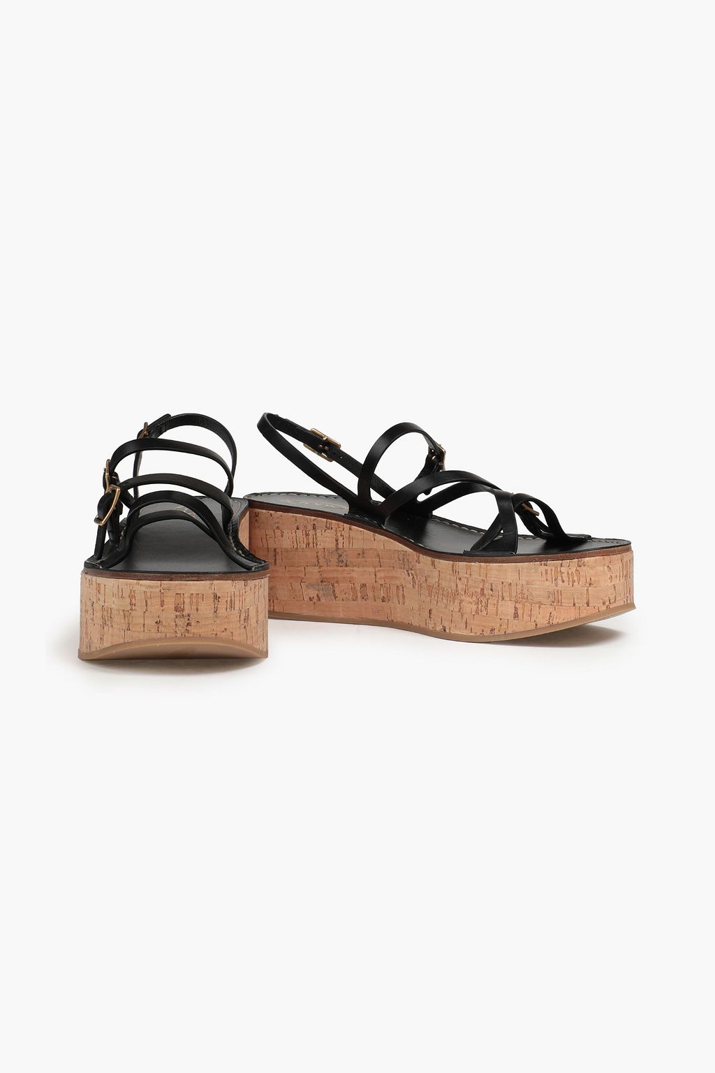 TOD'S レザー プラットフォームサンダル バックル付き