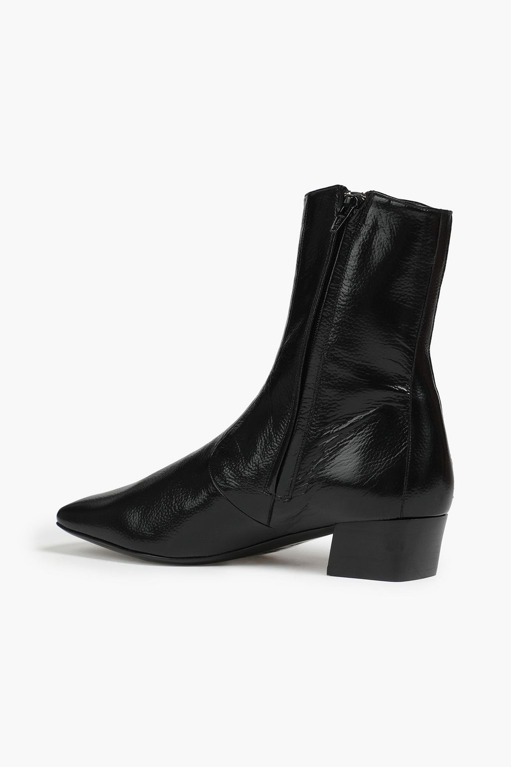 BY FAR Gilles glossed-leather ankle boots