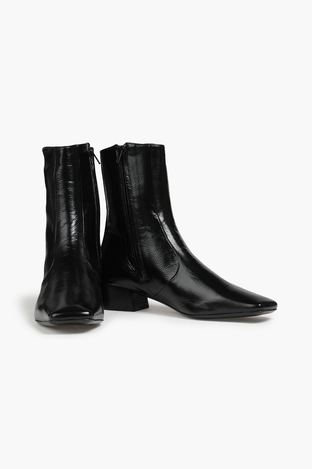 BY FAR Gilles glossed-leather ankle boots