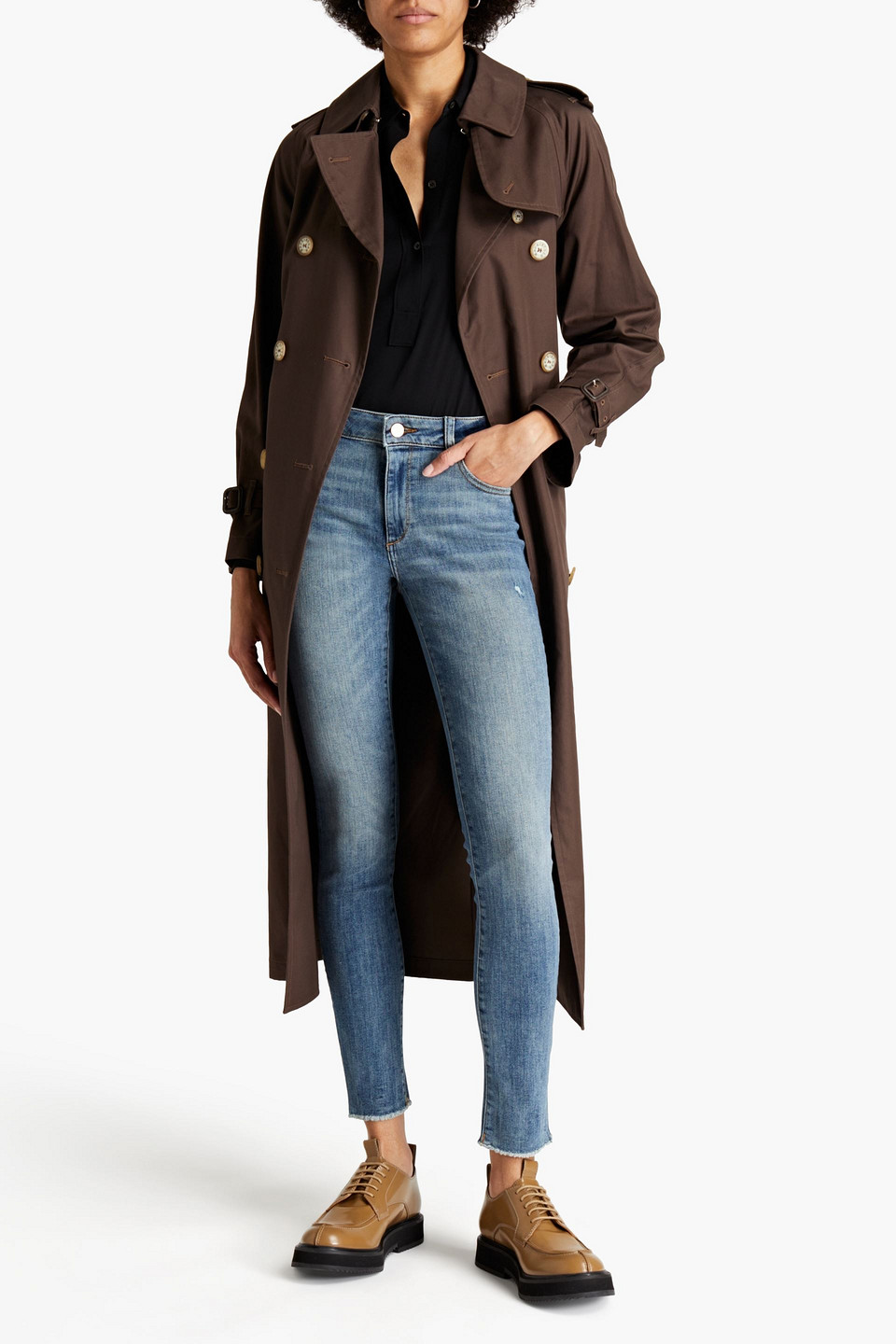 Dl1961 Distressed Mid-rise Skinny Jeans In Blue
