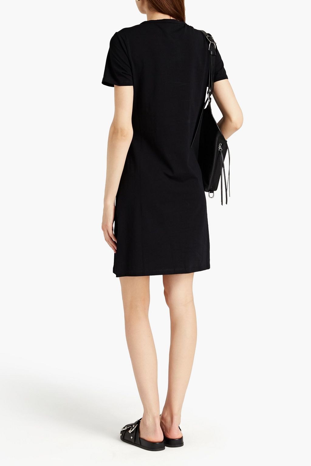 DKNY Printed cotton-blend jersey mini dress