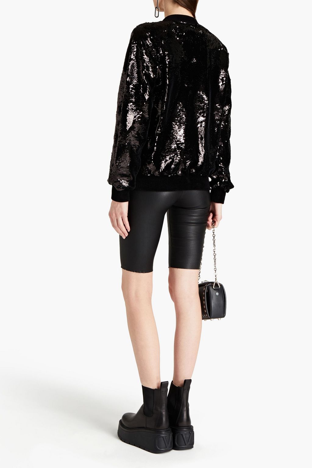 BALMAIN Embellished tulle bomber jacket