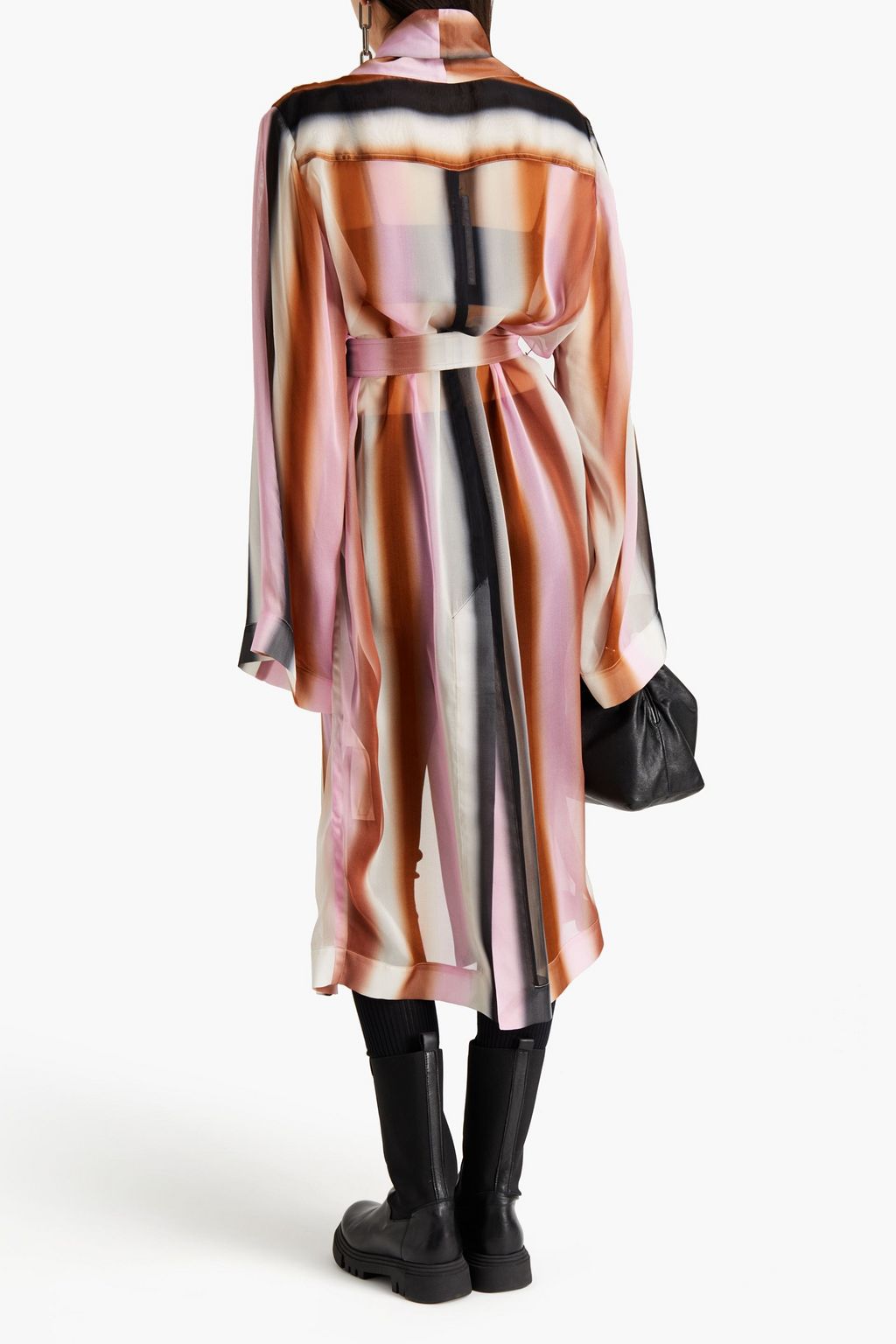 RICK OWENS Printed silk-georgette robe