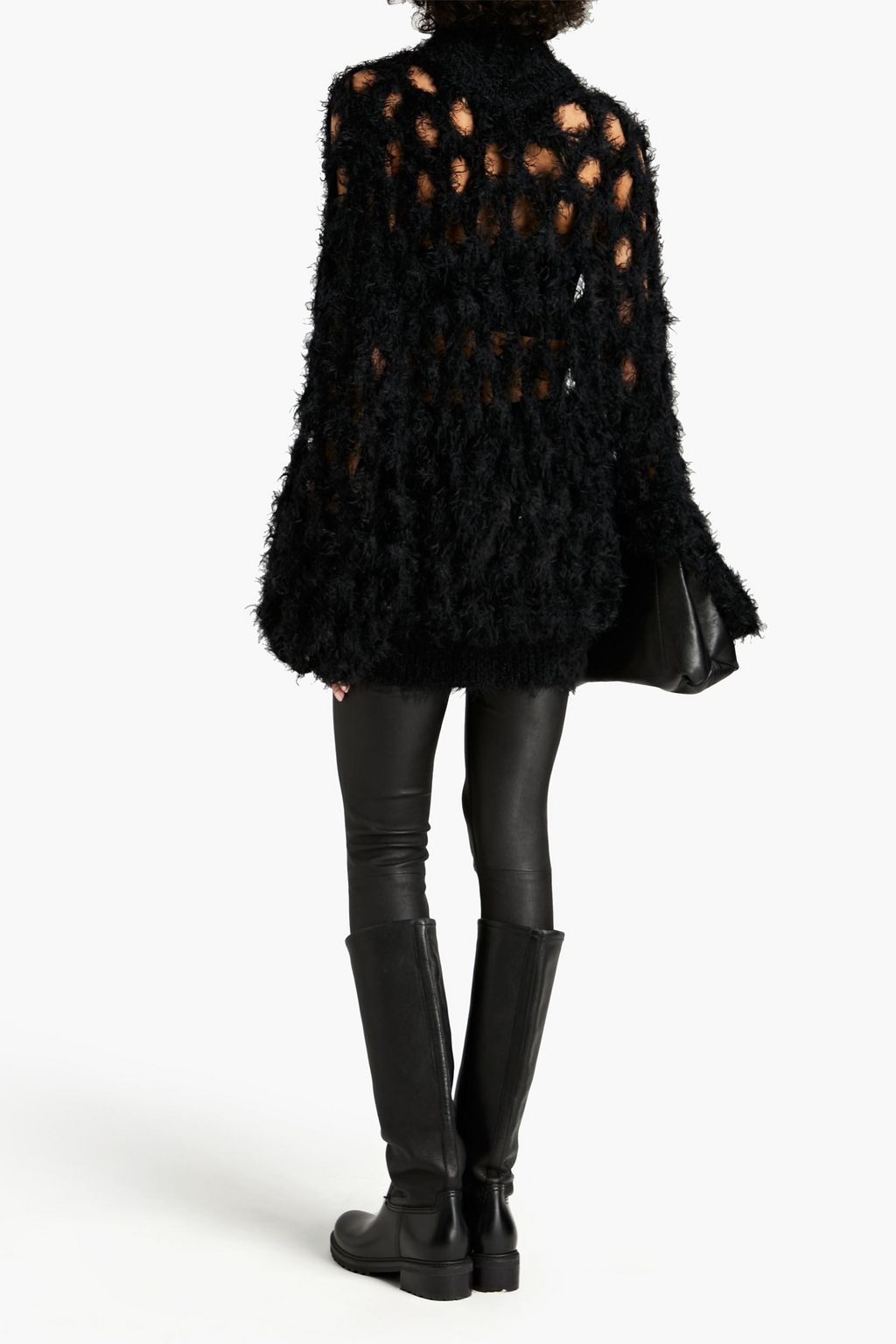 BALMAIN Open-knit turtleneck sweater