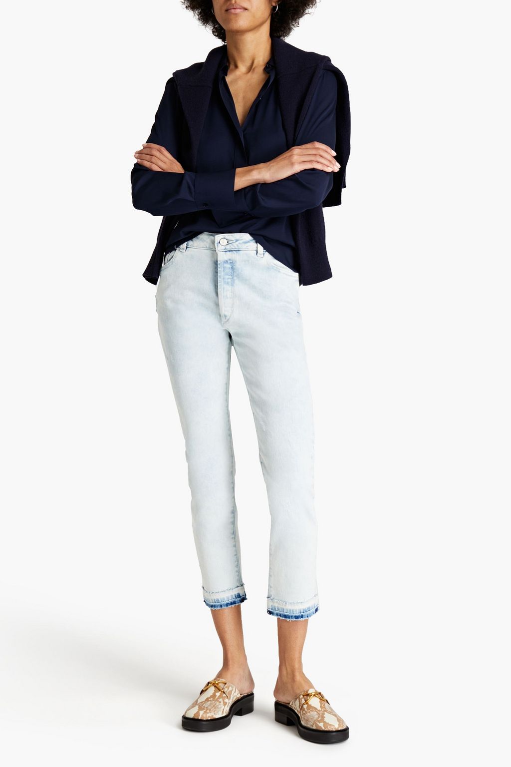 DL1961 Cropped high-rise straight-leg jeans