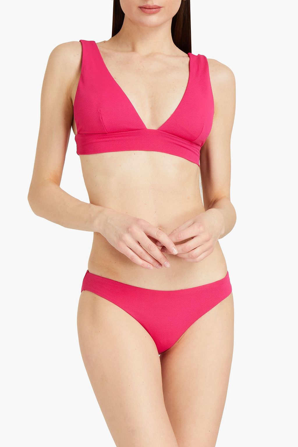 EBERJEY Dree stretch-piqué low-rise bikini briefs