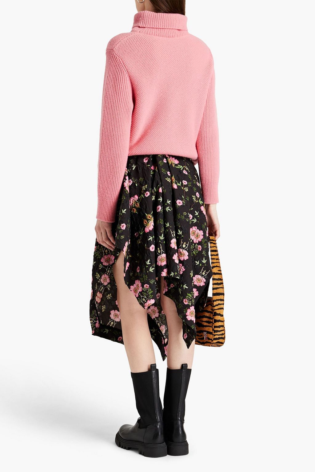 PREEN BY THORNTON BREGAZZI Asymmetric floral-jacquard skirt