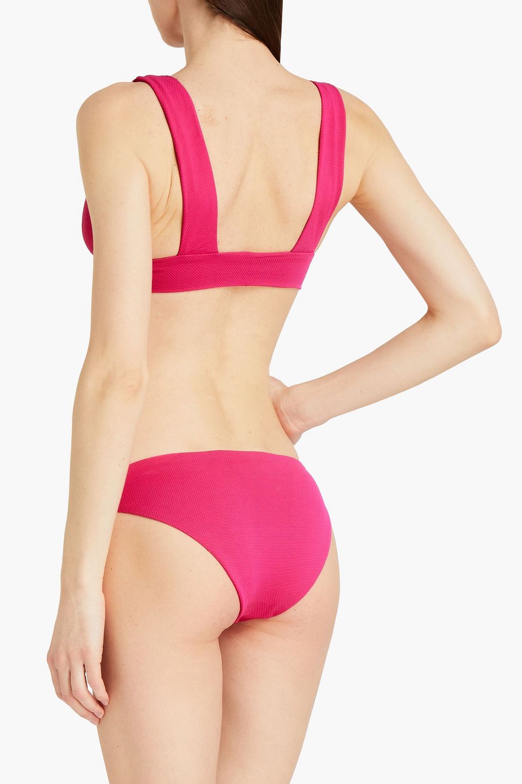 EBERJEY Stretch-piqué triangle bikini top