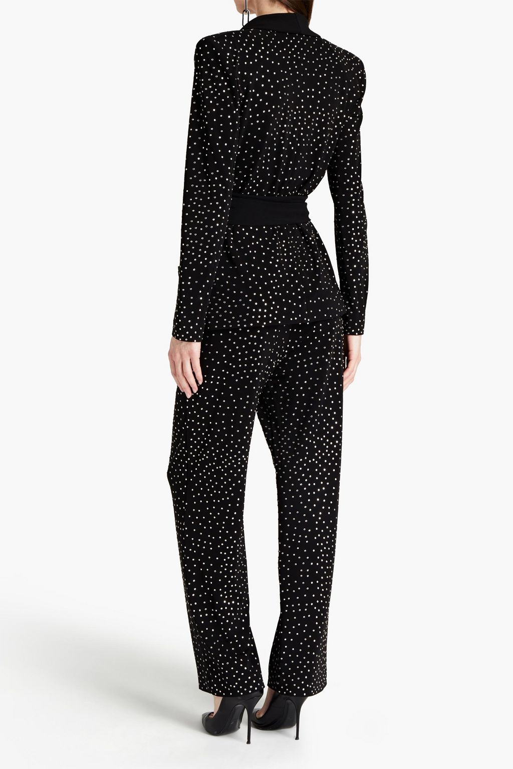 BALMAIN Crystal-embellished stretch-jacquard jacket
