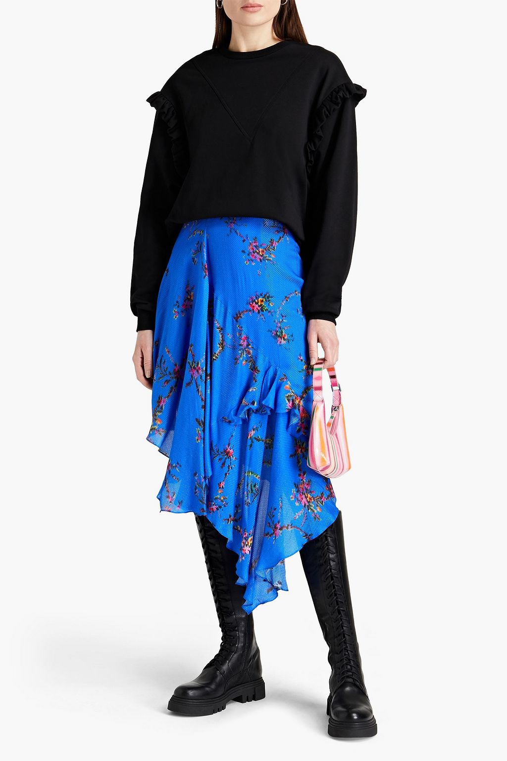 PREEN BY THORNTON BREGAZZI Edith asymmetric floral-jacquard skirt