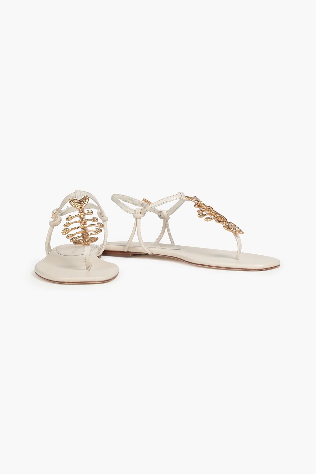 Ivory Embellished leather sandals | TORY BURCH | THE OUTNET