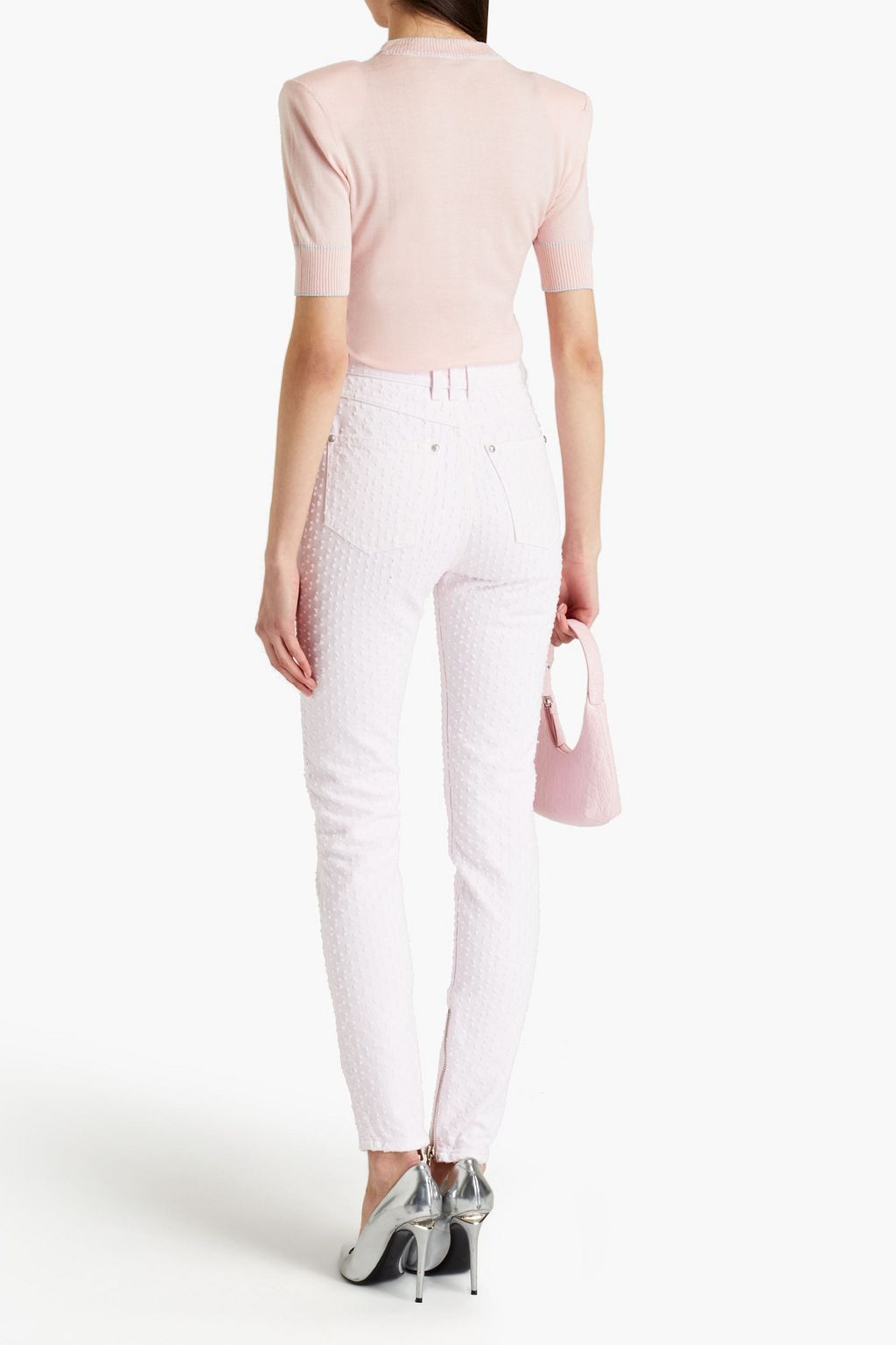 BALMAIN Distressed high-rise skinny jeans
