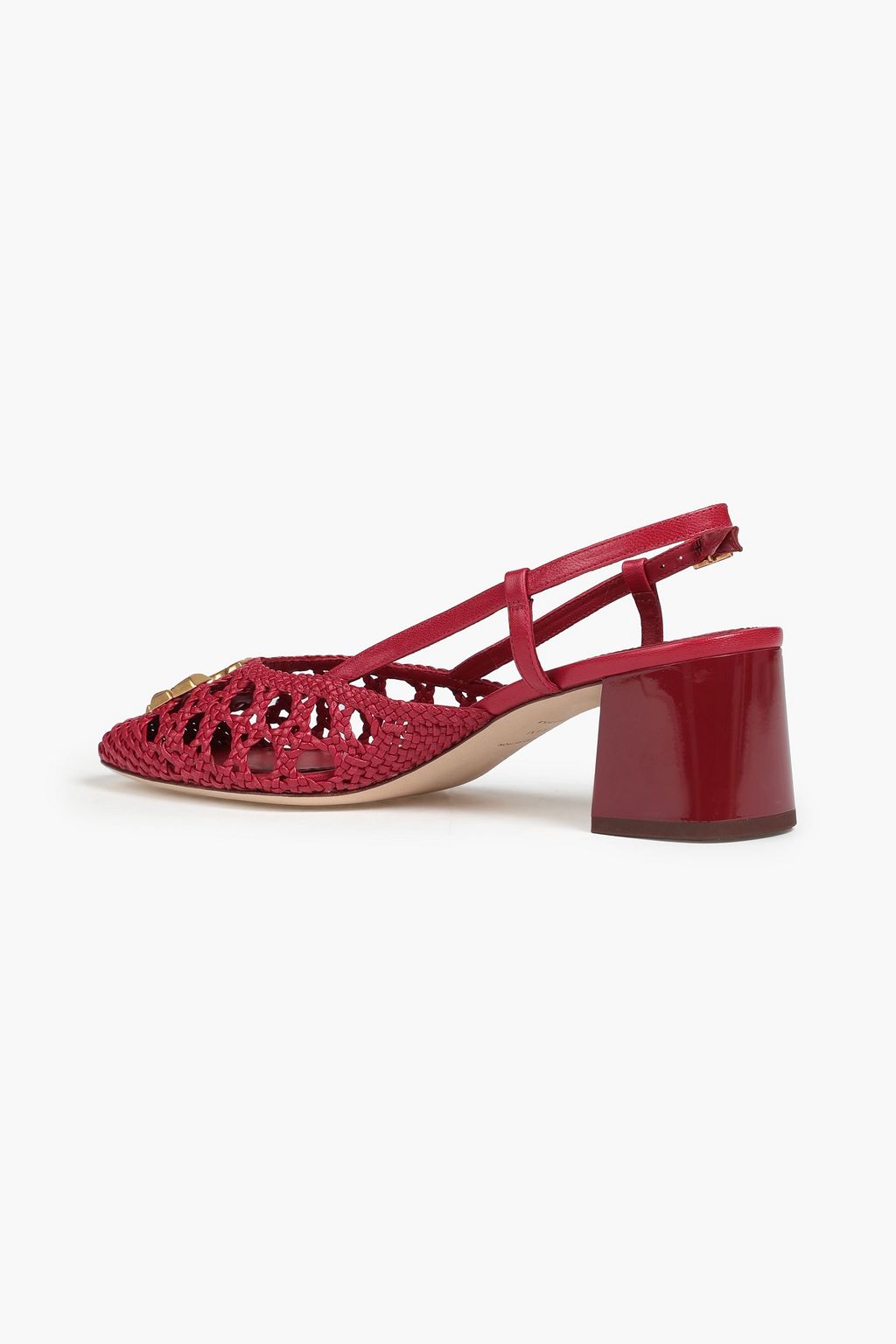 TORY BURCH Eleanor 55 embellished leather slingback pumps