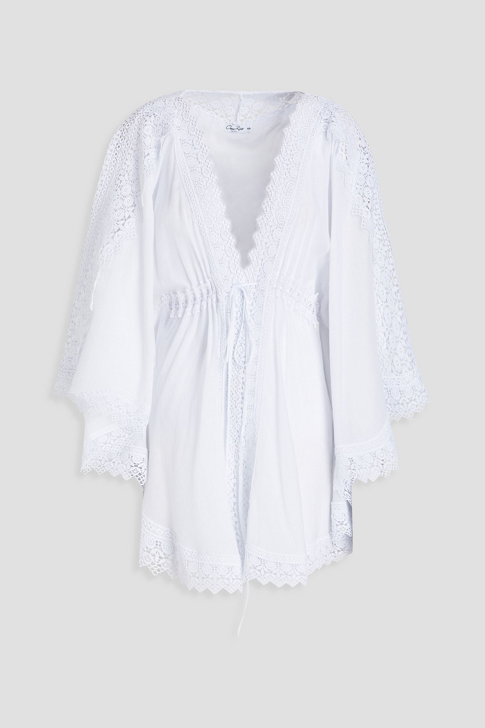 Charo Ruiz Ibiza Woman Indya Crocheted Lace-trimmed Cotton-blend Kaftan White Size S